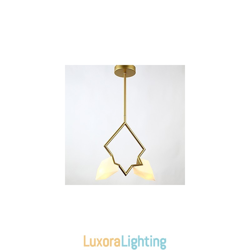 Designer Touch Decorative 2 Light Post Modern Metal with Glass Peach Chandelier Lamp the Canteen Decorate Pendant Lamp