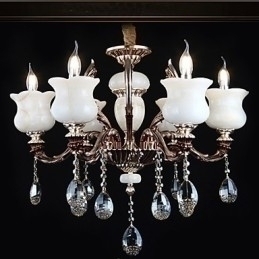 Designer Touch Decorative Jade Zinc Alloy Pendant lamp 6 Light Chandelier