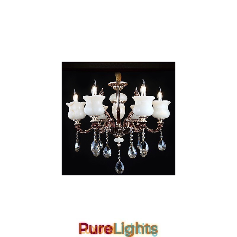 Designer Touch Decorative Jade Zinc Alloy Pendant lamp 6 Light Chandelier