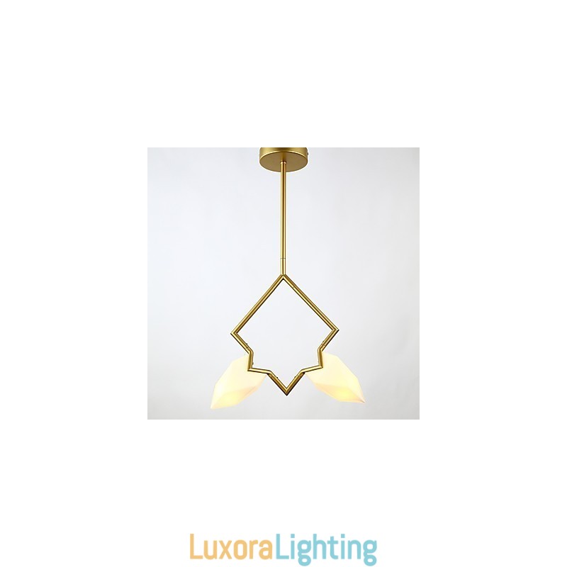Designer Touch Decorative 2 Light Post Modern Metal with Glass Peach Chandelier Lamp the Canteen Decorate Pendant Lamp