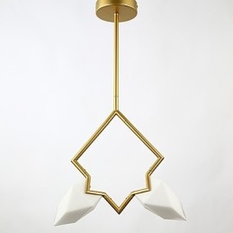 Designer Touch Decorative 2 Light Post Modern Metal with Glass Peach Chandelier Lamp the Canteen Decorate Pendant Lamp