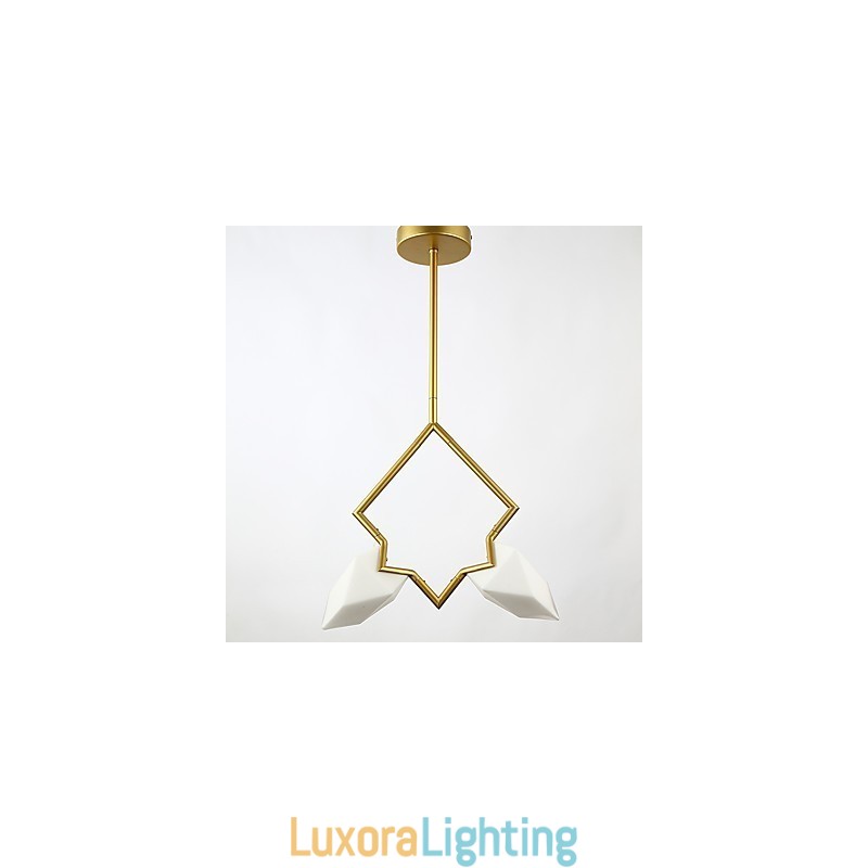 Designer Touch Decorative 2 Light Post Modern Metal with Glass Peach Chandelier Lamp the Canteen Decorate Pendant Lamp