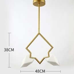 Designer Touch Decorative 2 Light Post Modern Metal with Glass Peach Chandelier Lamp the Canteen Decorate Pendant Lamp