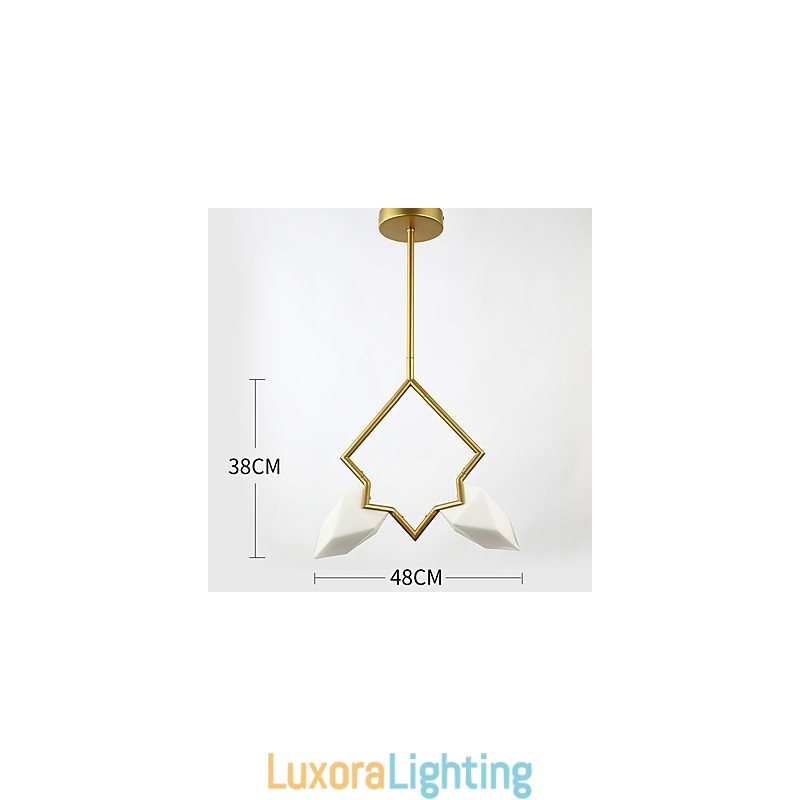 Designer Touch Decorative 2 Light Post Modern Metal with Glass Peach Chandelier Lamp the Canteen Decorate Pendant Lamp