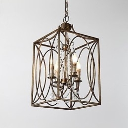 Designer Touch Decorative Four Light Vintage Metal Amercian Industrial Loft Painting Color European Chandelier Lamp the Indoor Decorate Pendant Lamp