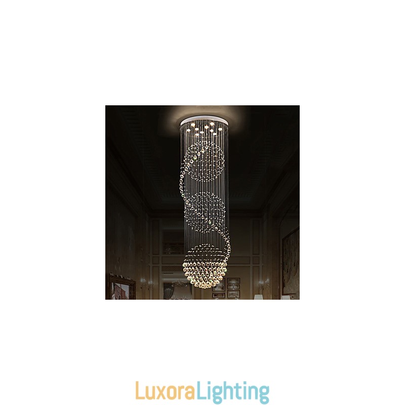 Designer Touch Decorative 10 Light 2.5 Meter Length Long Drop Rain Drop Teardrop Modern Crystal Ceiling Chandelier Indoor Pendant Light