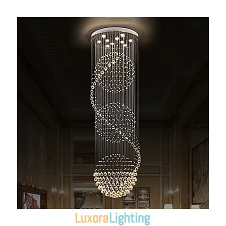 Designer Touch Decorative 10 Light 2.5 Meter Length Long Drop Rain Drop Teardrop Modern Crystal Ceiling Chandelier Indoor Pendant Light