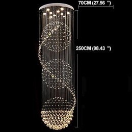 Designer Touch Decorative 10 Light 2.5 Meter Length Long Drop Rain Drop Teardrop Modern Crystal Ceiling Chandelier Indoor Pendant Light
