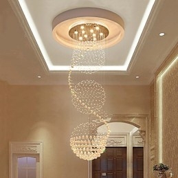Designer Touch Decorative 10 Light 2.5 Meter Length Long Drop Rain Drop Teardrop Modern Crystal Ceiling Chandelier Indoor Pendant Light