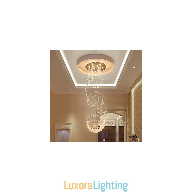 Designer Touch Decorative 10 Light 2.5 Meter Length Long Drop Rain Drop Teardrop Modern Crystal Ceiling Chandelier Indoor Pendant Light