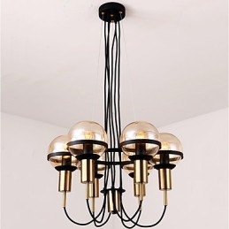 Designer Touch Decorative 6 Light Personalized Chandelier with Glass Shade