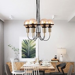 Designer Touch Decorative 6 Light Personalized Chandelier with Glass Shade