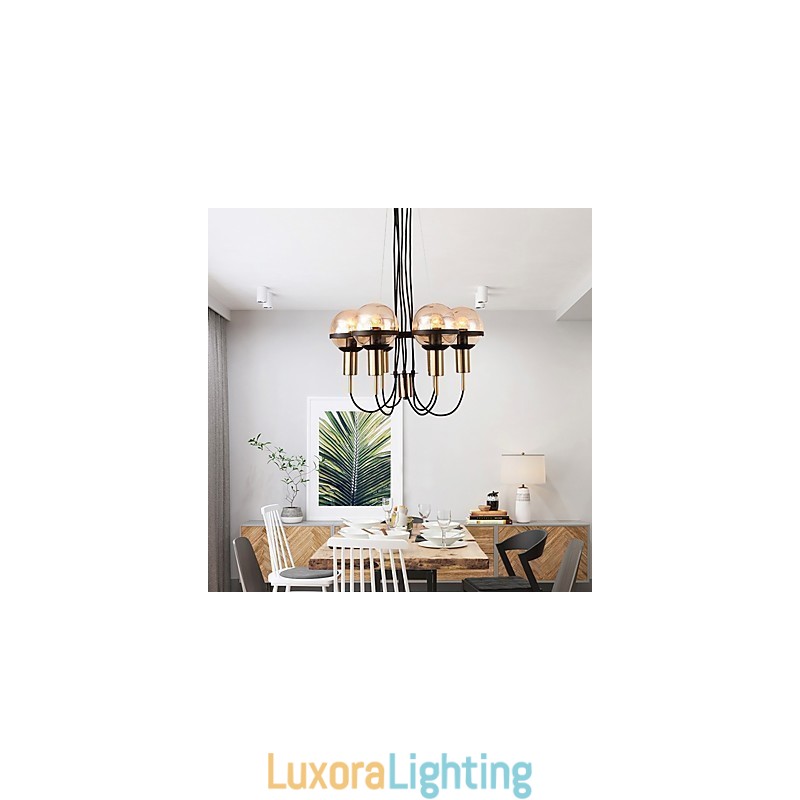 Designer Touch Decorative 6 Light Personalized Chandelier with Glass Shade