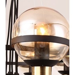 Designer Touch Decorative 6 Light Personalized Chandelier with Glass Shade