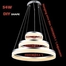 Designer Touch Decorative Round Chandelier Lights Lighting Modern Acrylic Lamps Luxurious Three Rings Ceiling Light Fixtures