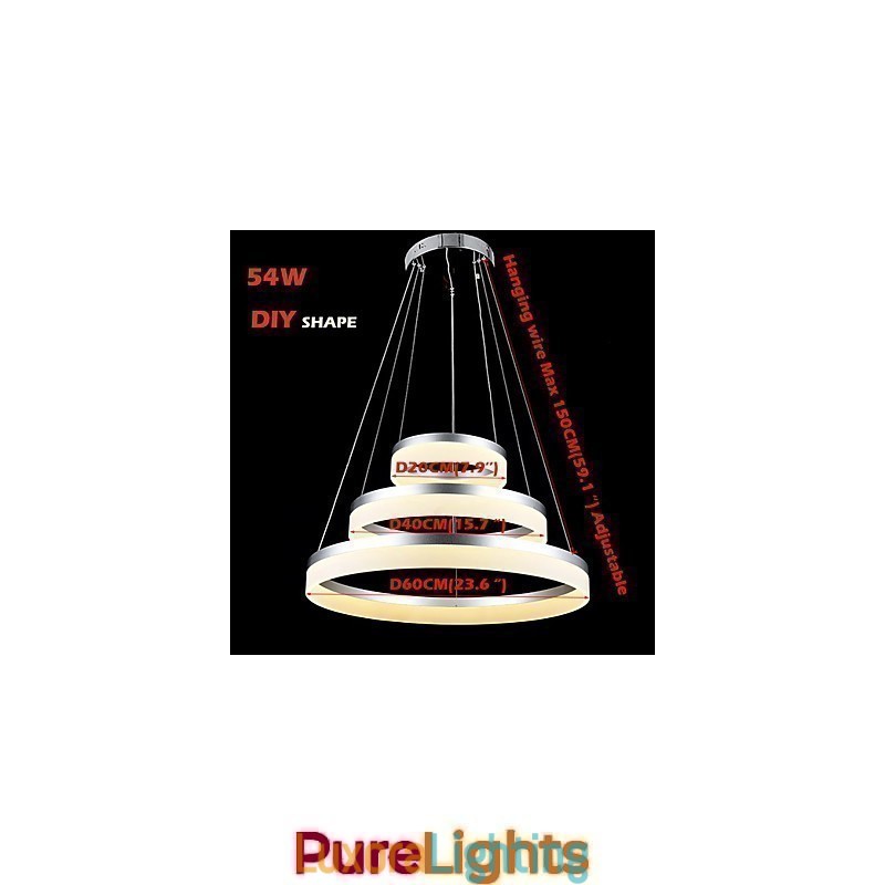 Designer Touch Decorative Round Chandelier Lights Lighting Modern Acrylic Lamps Luxurious Three Rings Ceiling Light Fixtures