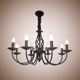 Designer Touch Decorative European Simple Iron Lamp Candle Lamp 8 Chandelier