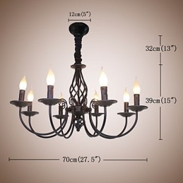 Designer Touch Decorative European Simple Iron Lamp Candle Lamp 8 Chandelier
