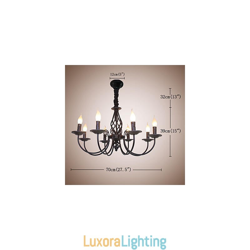 Designer Touch Decorative European Simple Iron Lamp Candle Lamp 8 Chandelier