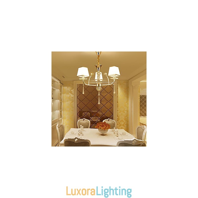 Designer Touch Decorative Modern Contemporary Electroplated Feature for Crystal Metal Chandelier