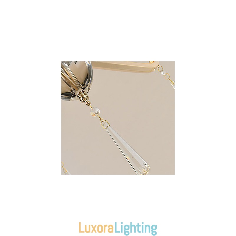 Designer Touch Decorative Modern Contemporary Electroplated Feature for Crystal Metal Chandelier