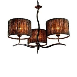 Designer Touch Decorative 3 Light Traditional Classic Chandelier with Simple Fabric Drum Shade