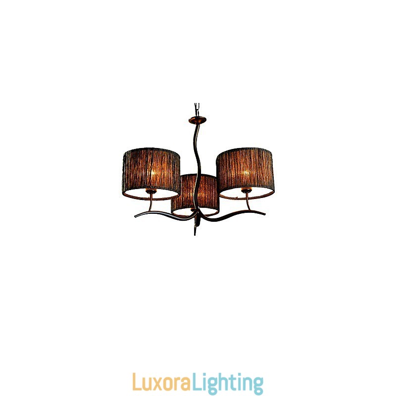 Designer Touch Decorative 3 Light Traditional Classic Chandelier with Simple Fabric Drum Shade