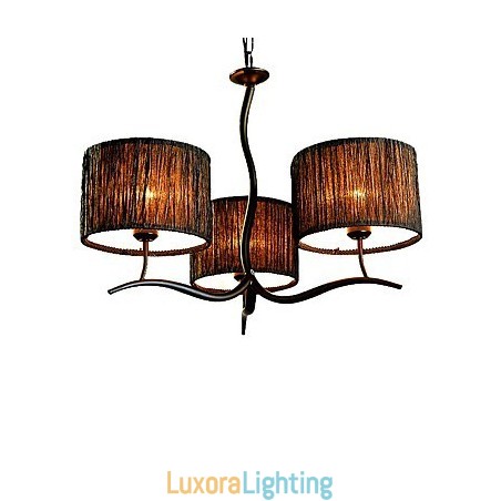 Designer Touch Decorative 3 Light Traditional Classic Chandelier with Simple Fabric Drum Shade