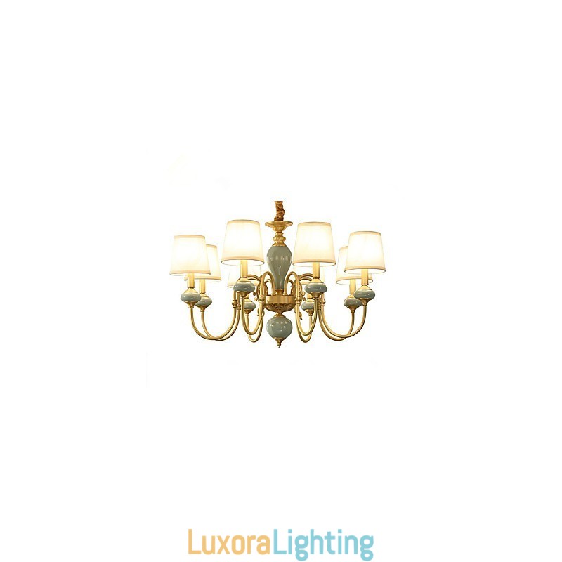 Designer Touch Decorative Chandelier Traditional Classic Country Brass Feature for Mini Style Metal 8 Bulbs
