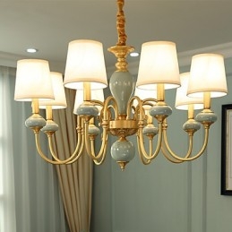 Designer Touch Decorative Chandelier Traditional Classic Country Brass Feature for Mini Style Metal 8 Bulbs