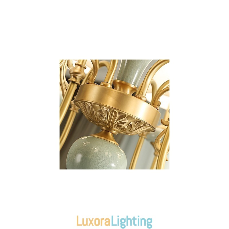 Designer Touch Decorative Chandelier Traditional Classic Country Brass Feature for Mini Style Metal 8 Bulbs