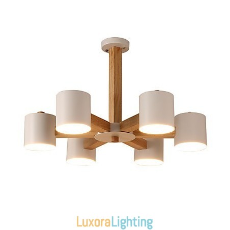Designer Touch Decorative 6 Lights Chandelier Modern Contemporary Traditional Classic Vintage Country Wood Feature for Wood