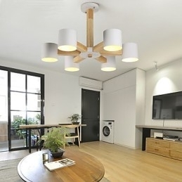 Designer Touch Decorative 6 Lights Chandelier Modern Contemporary Traditional Classic Vintage Country Wood Feature for Wood