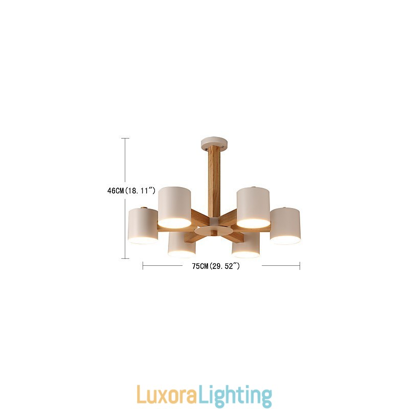 Designer Touch Decorative 6 Lights Chandelier Modern Contemporary Traditional Classic Vintage Country Wood Feature for Wood