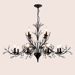 Designer Touch Decorative 12 Lights Crystal Chandelier Modern Contemporary Traditional Classic Vintage Retro Country Painting Feature