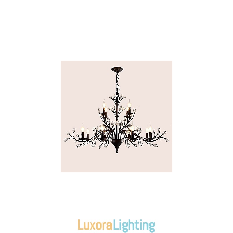 Designer Touch Decorative 12 Lights Crystal Chandelier Modern Contemporary Traditional Classic Vintage Retro Country Painting Feature