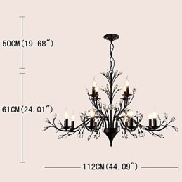 Designer Touch Decorative 12 Lights Crystal Chandelier Modern Contemporary Traditional Classic Vintage Retro Country Painting Feature