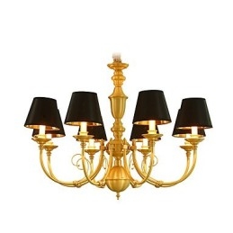 Designer Touch Decorative Chandelier Traditional Classic Country Brass Feature for Mini Style Metal 8 Bulbs
