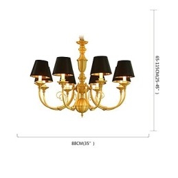 Designer Touch Decorative Chandelier Traditional Classic Country Brass Feature for Mini Style Metal 8 Bulbs