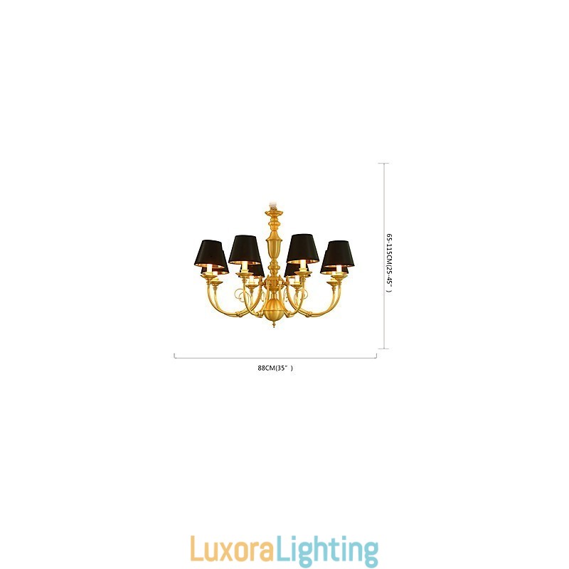 Designer Touch Decorative Chandelier Traditional Classic Country Brass Feature for Mini Style Metal 8 Bulbs