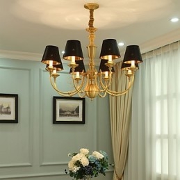 Designer Touch Decorative Chandelier Traditional Classic Country Brass Feature for Mini Style Metal 8 Bulbs