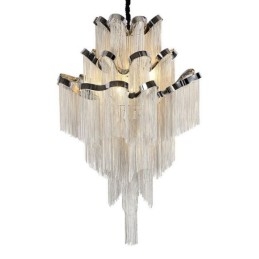 Designer Touch Decorative Aluminum Stream Chandelier Pendant Light Silver Colour Spiral Staircase staircase