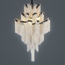 Designer Touch Decorative Aluminum Stream Chandelier Pendant Light Silver Colour Spiral Staircase staircase