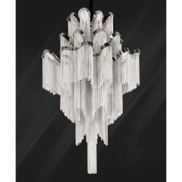 Designer Touch Decorative Aluminum Stream Chandelier Pendant Light Silver Colour Spiral Staircase staircase