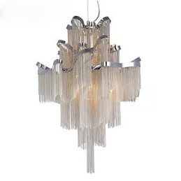 Designer Touch Decorative Aluminum Stream Chandelier Pendant Light Silver Colour Spiral Staircase staircase