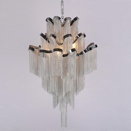 Designer Touch Decorative Aluminum Stream Chandelier Pendant Light Silver Colour Spiral Staircase staircase