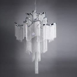 Designer Touch Decorative Aluminum Stream Chandelier Pendant Light Silver Colour Spiral Staircase staircase