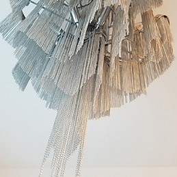 Designer Touch Decorative Aluminum Stream Chandelier Pendant Light Silver Colour Spiral Staircase staircase