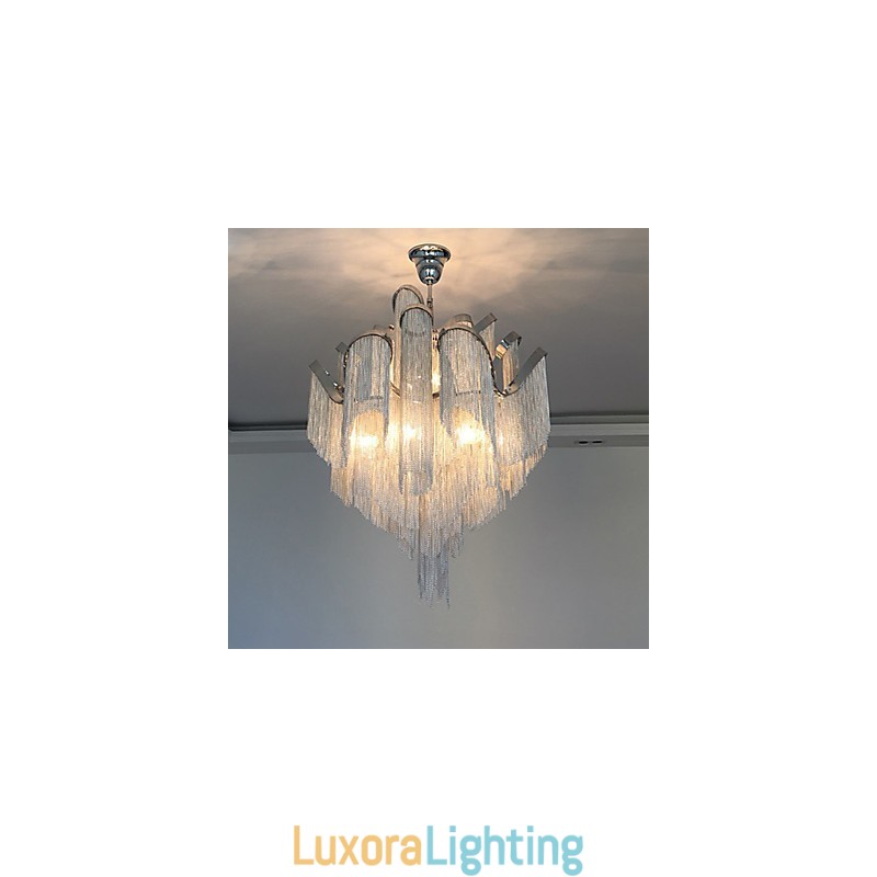 Designer Touch Decorative Aluminum Stream Chandelier Pendant Light Silver Colour Spiral Staircase staircase