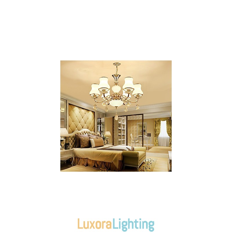 Designer Touch Decorative Chandelier Modern Contemporary Electroplated Feature for Crystal Metal
